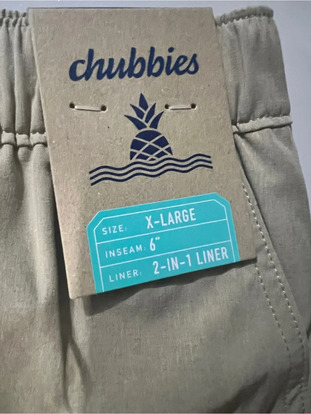 chubbies Men's Khaki Flat-Front Elastic-Waist Shorts